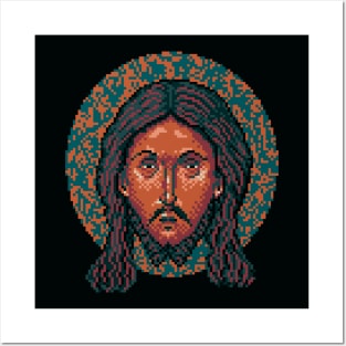 Icon of Christ 16bit - Pixel Art Action Posters and Art